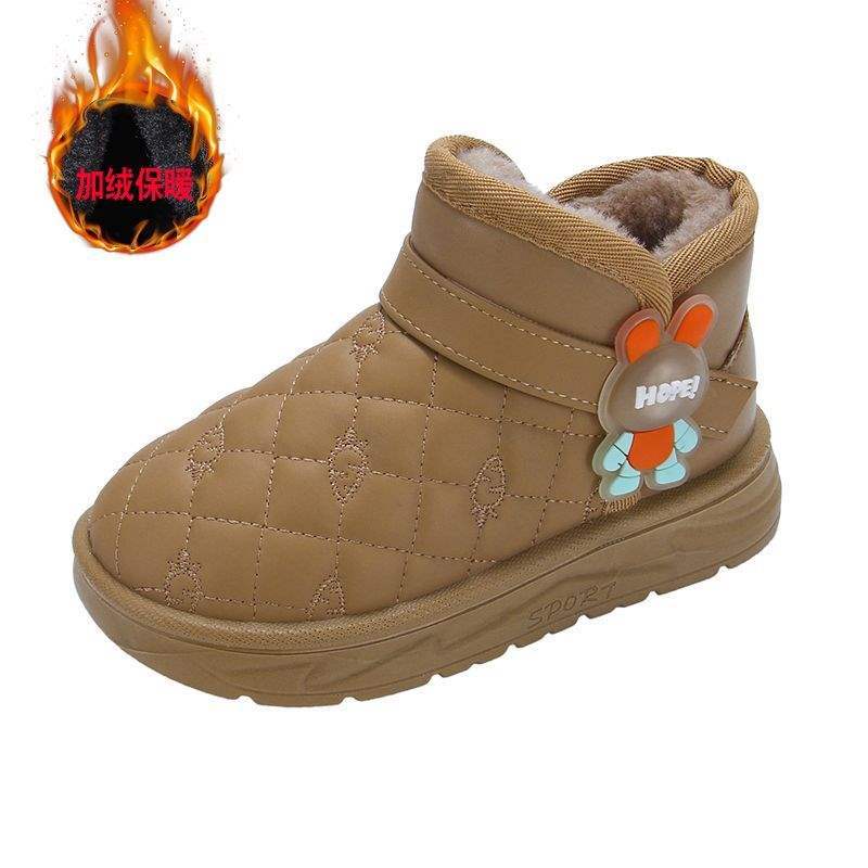 

Children s warm snow boots thickened fluff winter wear soft-soled girls cotton boots bag with boys 2025 new 25 inner length 15cm