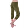 Women's Stretch Waist Button Side Pocket Yoga Cropped Pants