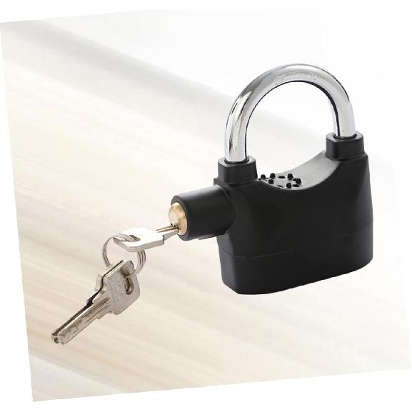 Anti-Rust Lock with Siren Road Bike Lock Heavy Duty Bike Lock Trampoline for Toddlers Motorcycle Lock Alarm Scooter Lock Bike U Lock Alloy Padlock