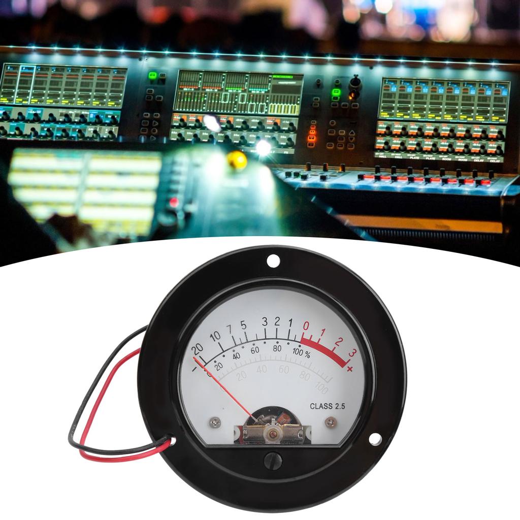 VU Meter Retro Pointer Dial Round Backlight VU Level Audio Meter Testing Equipment
