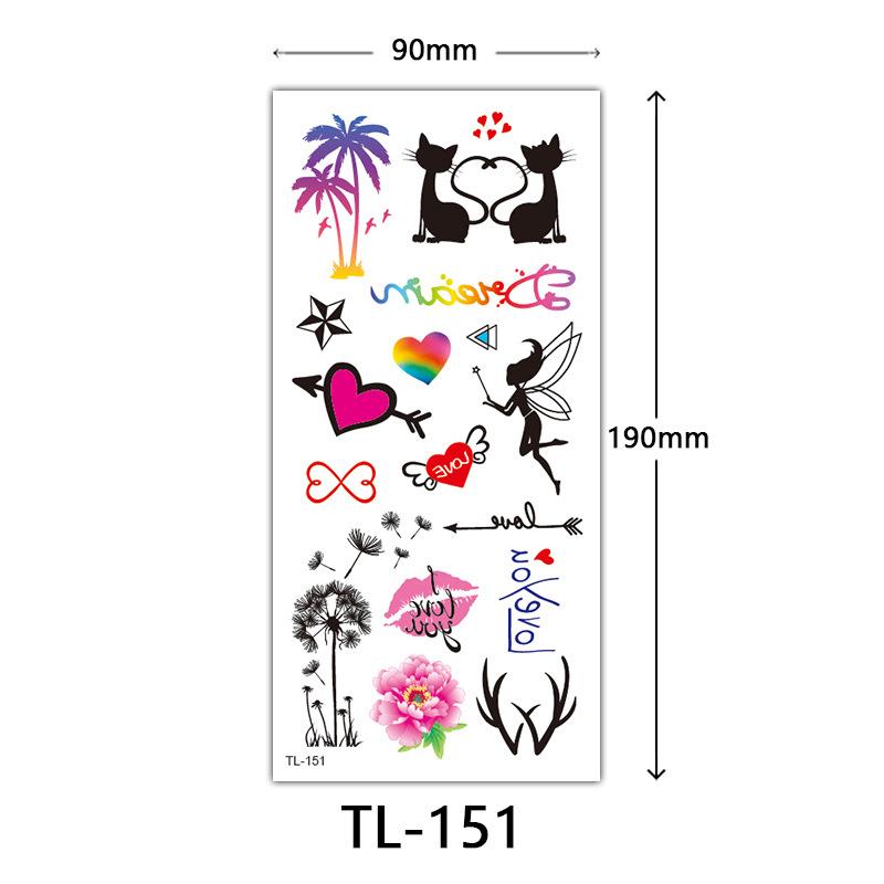 Flower Tattoo Stickers, Color Sketch Tattoo Stickers, English Letters, Wedding Photography Tattoo