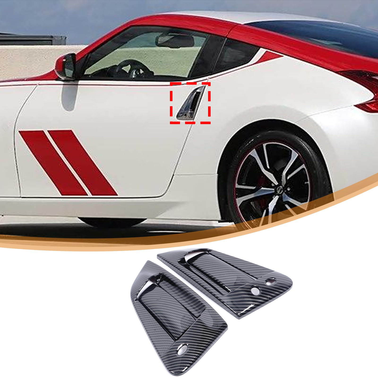 

Комплект из 4 накладок на ручки дверей ABS для Nissan 370Z, декоративные защитные накладки на внешние дверные панели, правый руль (Углеродное волокно) (2009-2020), Обложки,