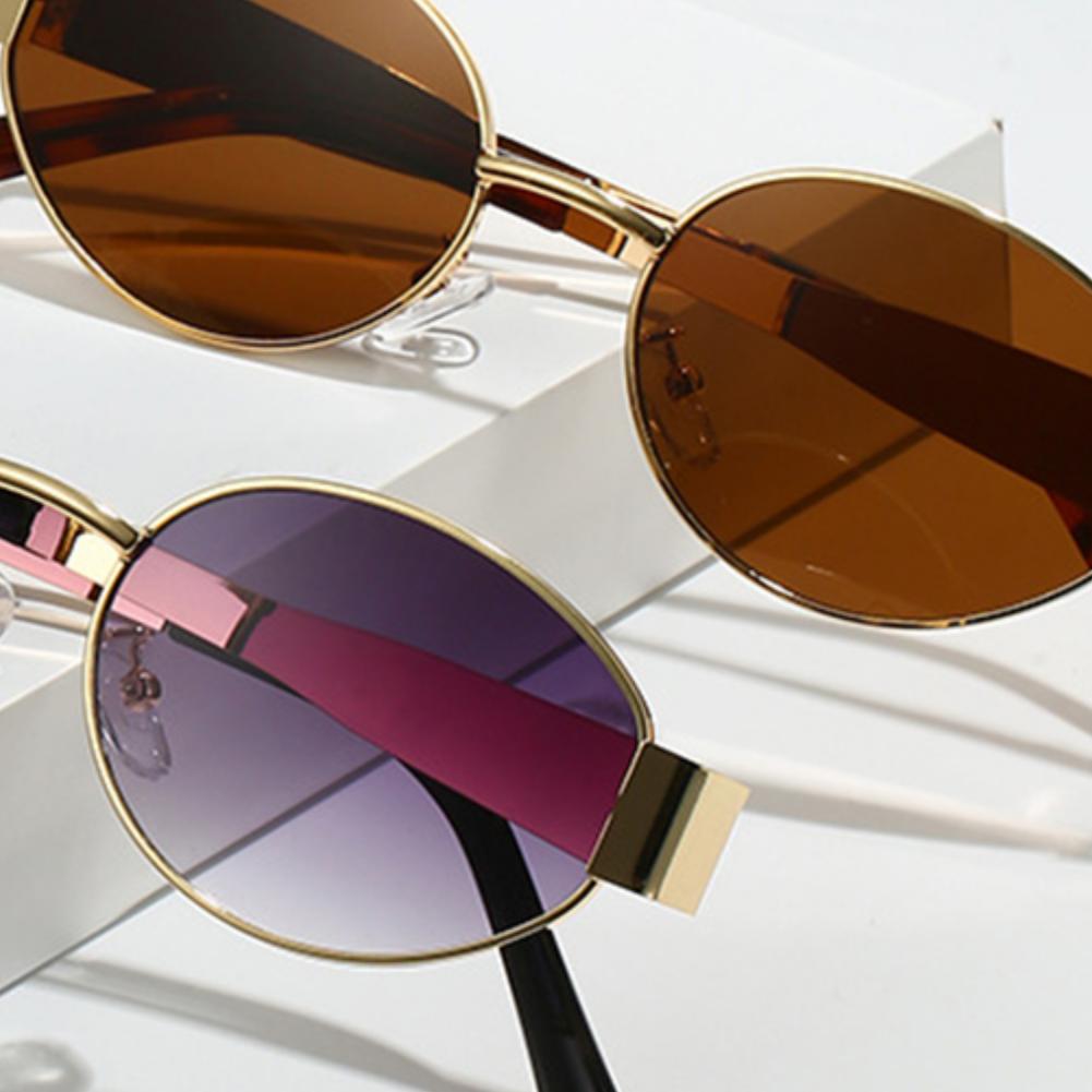 Retro Sunglasses Wear Resist Trending Sun Glasses Lightweight Vintage Oval Sunglasses for Shopping Travel Vacation Party