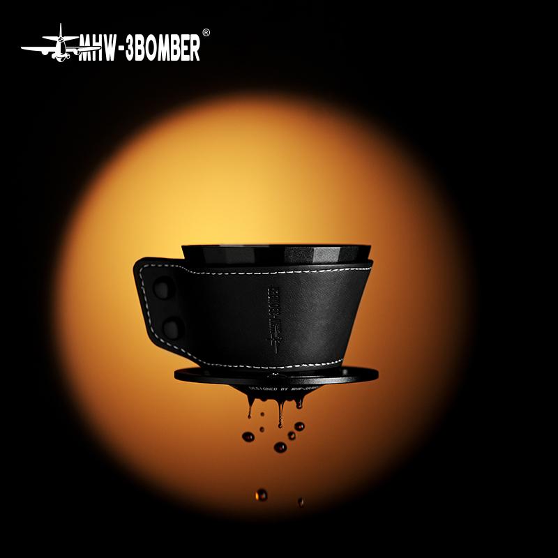 MHW-3BOMBER Meteorite Dripper Aluminum Pour Over Coffee Maker Coffee Dripper For 1-2 Cups Leather Cover Fit Cake Filter Paper