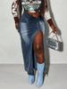 Women's INS Fashion Casual Slit Denim Midi Skirt