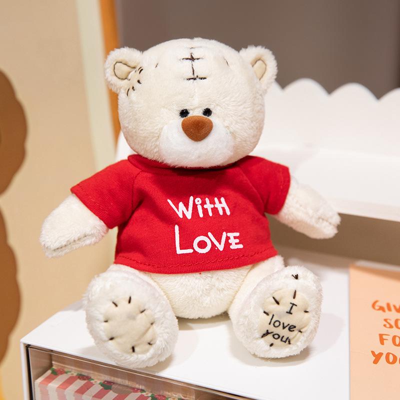 Cute cute dressed teddy bear doll plush toy bear hug bear doll children companion doll