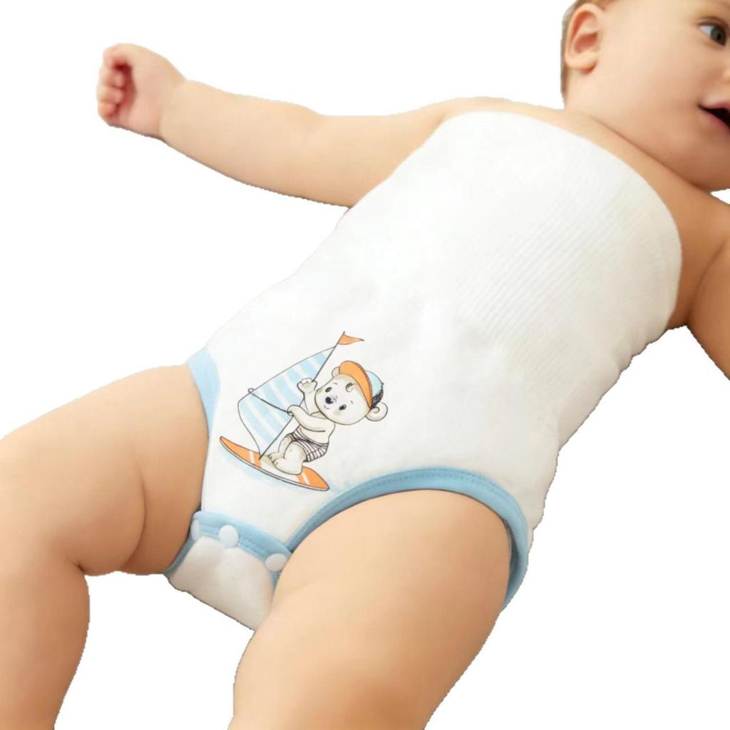 Neugeborenes Herbst/Winter Gepolsterter Baby Bauchgurt mit hoher Taille aus Baumwolle mit Nabelschutz und Kälteschutz