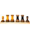 French Burning Wooden Chess Pieces Only with 32 Chessmen and 2 Extra Queens Made of Boxwood .King Size - 3.75" Inches (Weighted)