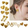 Love Heart Designs Oversized Studs Earrings Comfortable Hypoallergenically Gold Plated Zinc Alloy Accessories