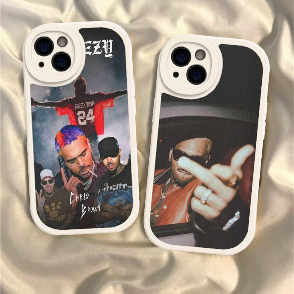 C-Chris B-Braunes Leder Handyhülle Für IPhone 16 15 14 13 12 11 Pro Max Plus Stoßfeste Hülle