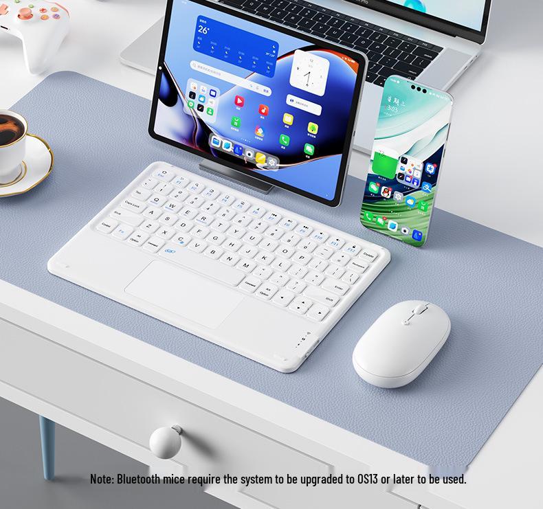 BOW Hangshi X19C Silent Touch Bluetooth Keyboard for Apple & Huawei Tablets - Ideal for Office and Girls' Use