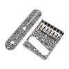 Vintage Carved Pattern Guitar Roller 6-Saddle Bridge and 3-Way Switch Control Plate Set for 6 String Electric Guitars