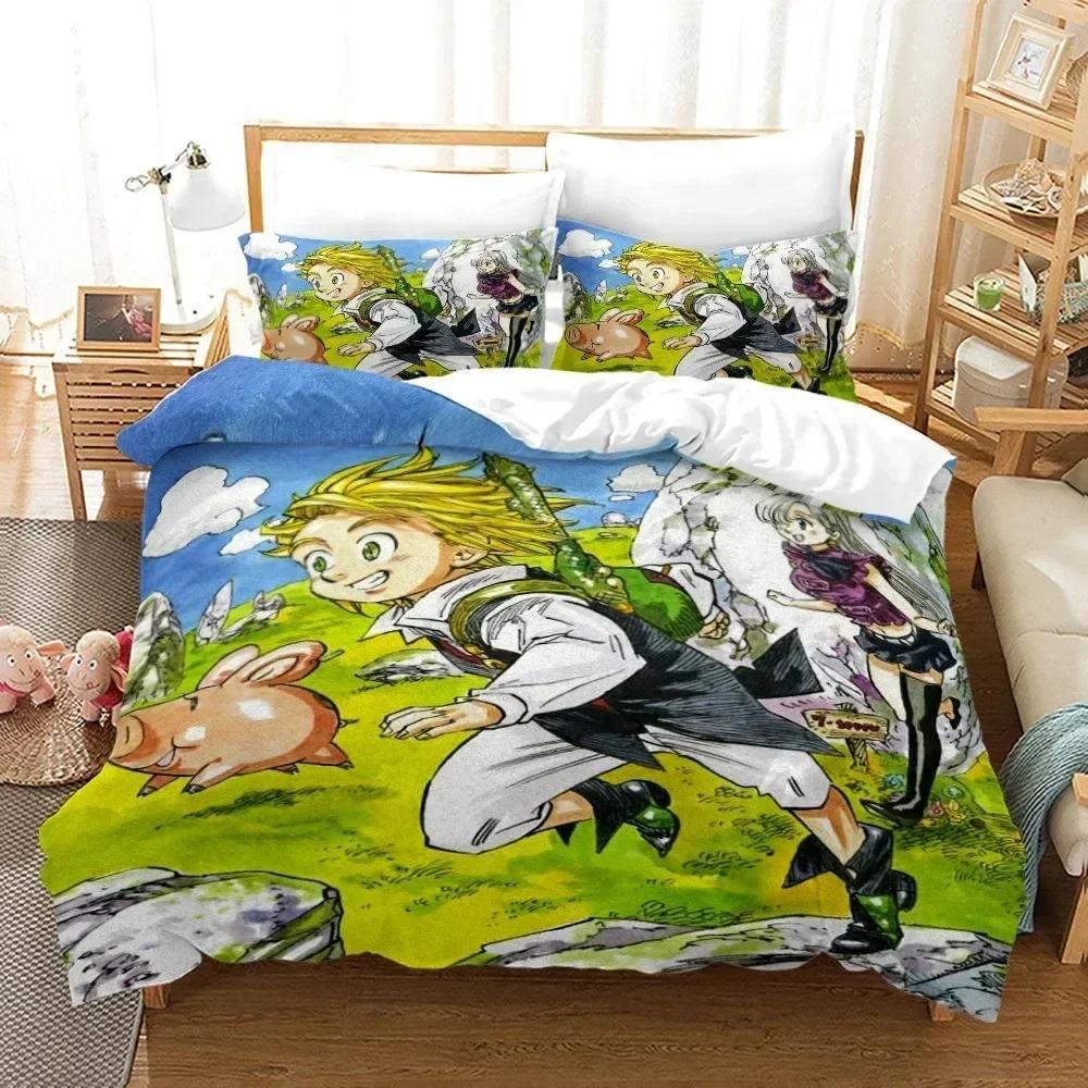 The Seven Deadly Sins Bedding Set Duvet Cover Sheet Printed Bed Set Pillowcase Bed Full Queen King Size Comforter Bedroom