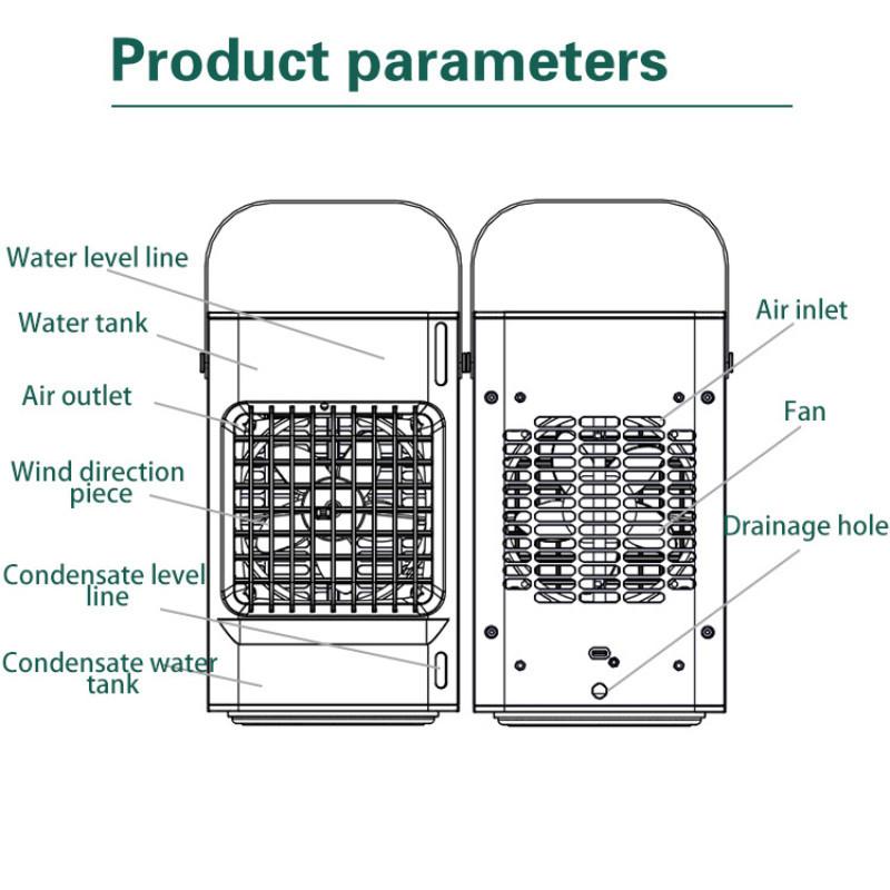 Household Student Dormitory Spray Fan Desktop USB Cooling Fan Mini Water-cooled Fan  11W 154.5x167x261mm