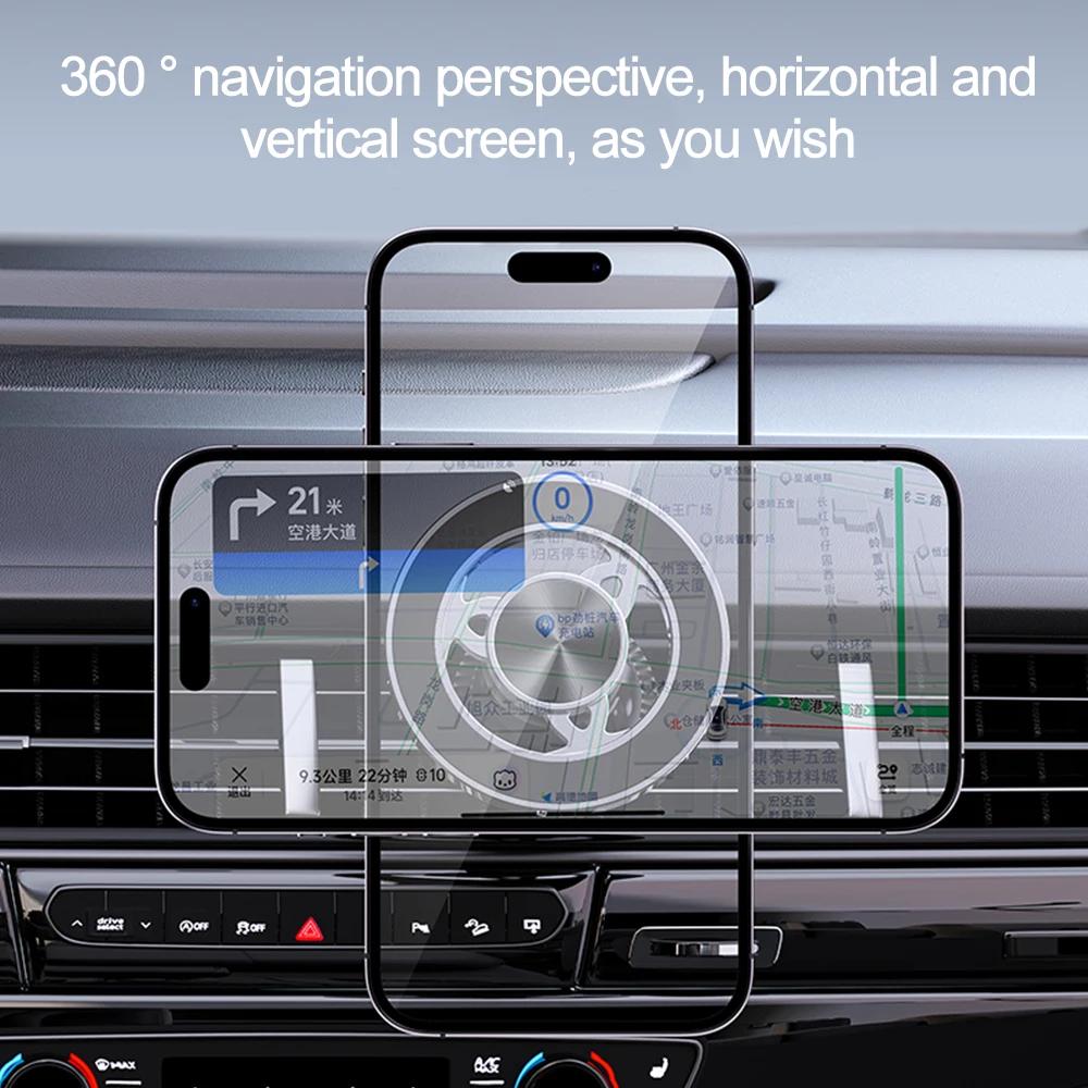 360 Grad Magnetische Handyhalterung Auto Lüftungsschlitz-Clip Halterung GPS Halter mit Magsafe Magnet Autohalterung für iPhone Xiaomi
