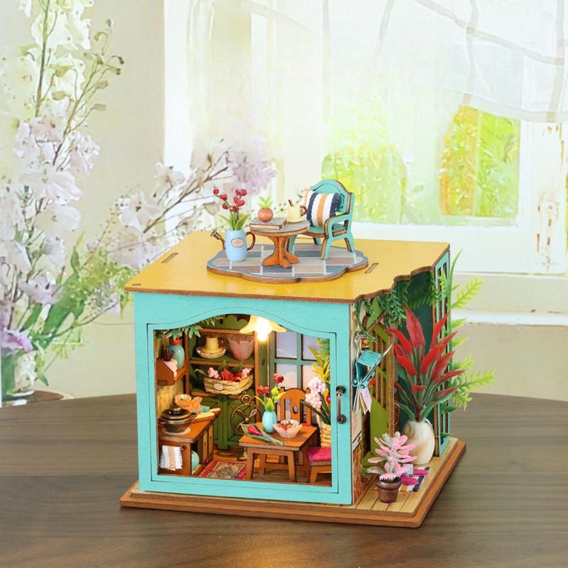 Mini model house set, 3D puzzle, DIY handmade cottage, assembled model house, holiday celebration and birthday gift for teenager