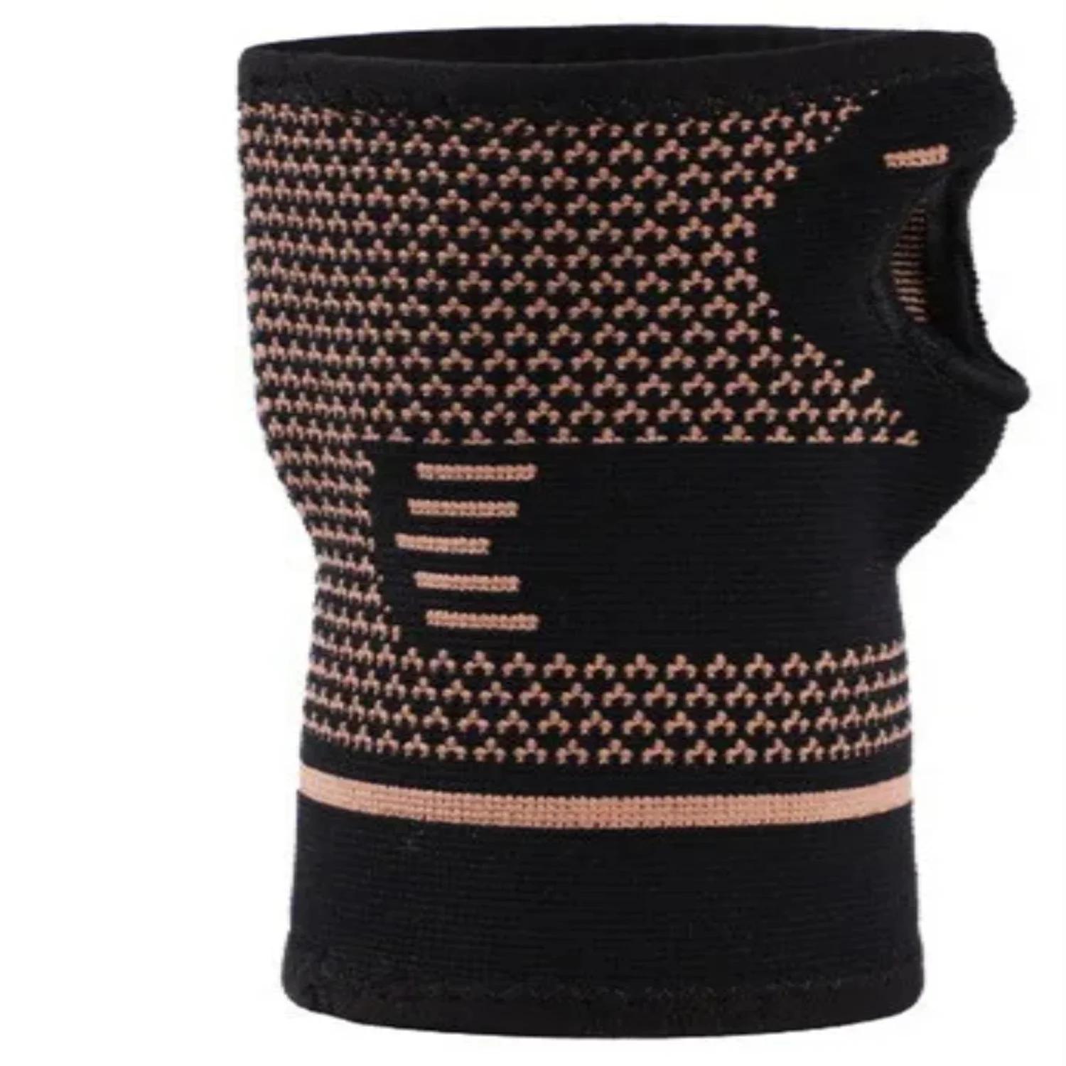 

1Pc Copper Gym Wrist Support Professional Sports Wristband Safety Compression Gloves Wrist Protector Arthritis Sleeve Palm Brace L
