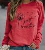Women Fashion Dandelion Printed Long Sleeve Shirt Spring and Autumn Casual Round Collar Blouses Pullover Loose Tops