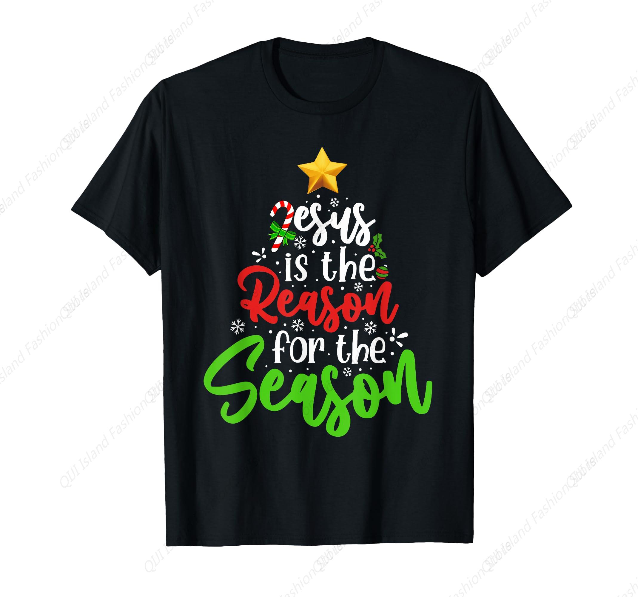Jesus is The Reason for The Season  Christian Xmas TShirt S