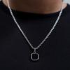Schwarze quadratische Halsketten für Männer Jungen, Edelstahl-Halsketten mit Seil-/Kubanischer/Figaro/Glieder-Kettenhalsband, Stilvolle Schmuckgeschenke
