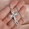 Exquisite Cross Studded Zircon Pendant Necklace for Women Fashion Glamor Wedding Jewelry