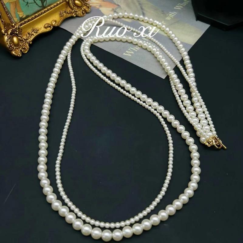 Vintage multi-layered court style fashion long sweater necklace - french-inspired necklace
