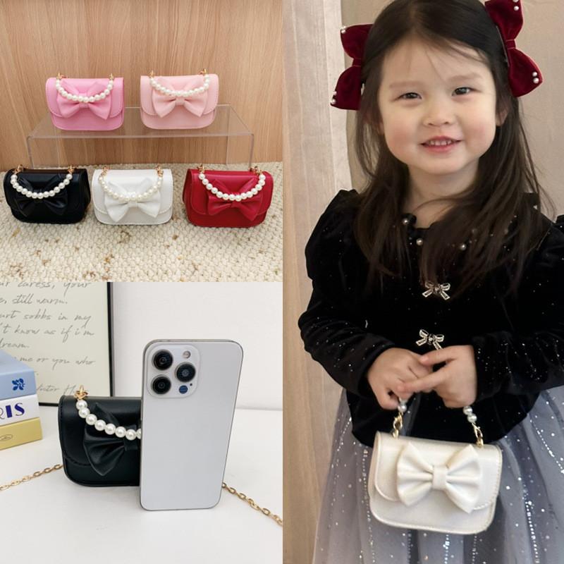 Kid Girl Single Shoulder Bag Pu Material With Stitching Design For Daily Use