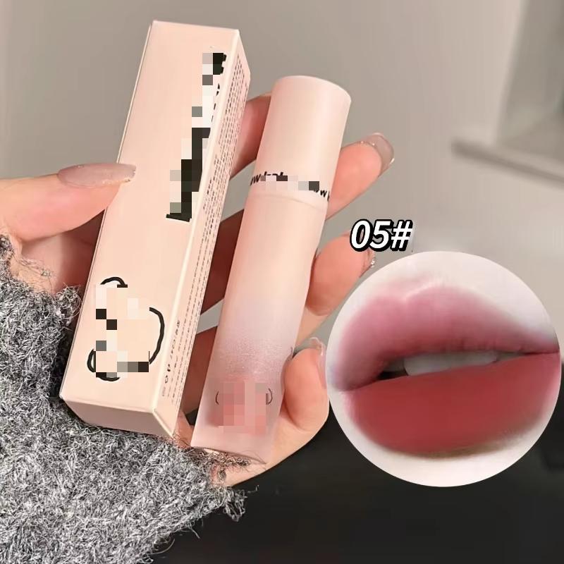 Velvet Matte Lip Mud Lipstick Bears Waterproof Long Lasting Smooth Lip Gloss Women Lips Make Up Korean Cosmetics Chestnuts Brown