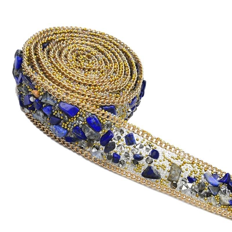652F 1.1Yard Rhinestones Ribbon for Crafting Embellishment Sparkling Rhinestones Ribbon for Birthday Wedding Cake Decoration