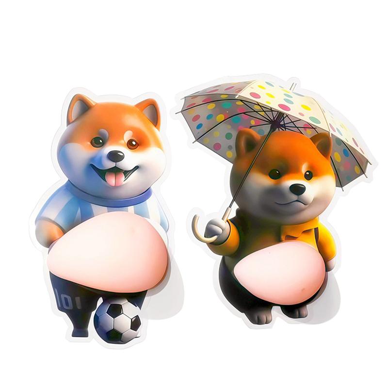 2pcs 3D Cute Puppy Sticker Squeezeable Shiba Inu Phone Case Decoration Children's Birthday Party Favor Festival Supplies