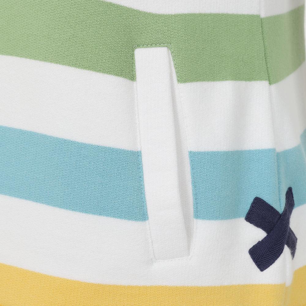 Lazy Jacks Womens/Ladies Striped Button Neck Sweatshirt