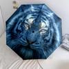 Tiger Pattern, Automatic Folding Umbrella, Portable and Foldable Design, 8 Ribs, a Christmas or Birthday Gift.