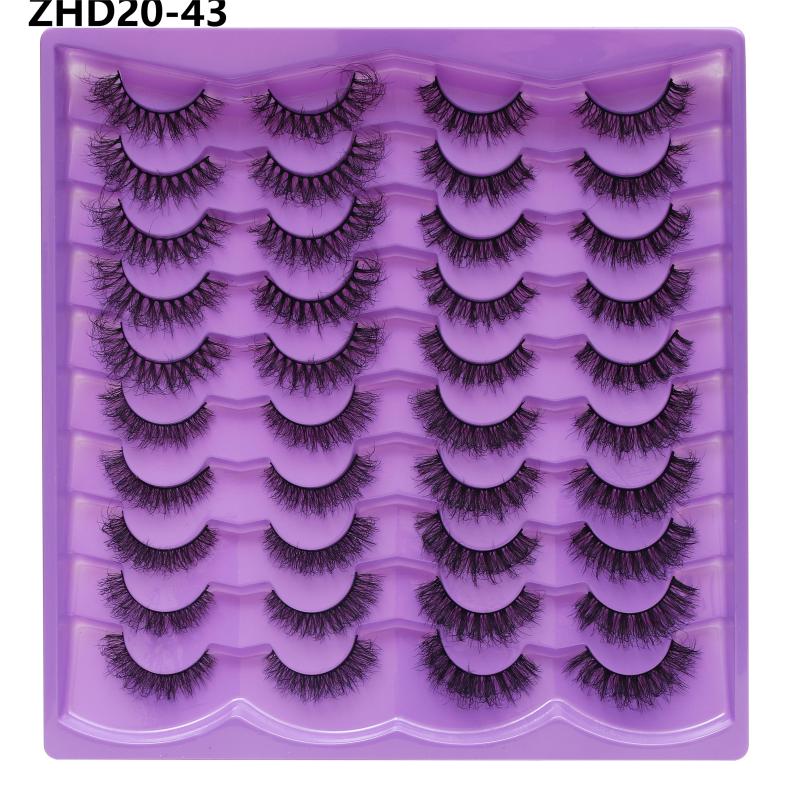 20 Pairs Faux Mink Lashes 3D Fluffy Natural Lashes Makeup False Eyelashes Russian Strip Lashes Eyelash Extension
