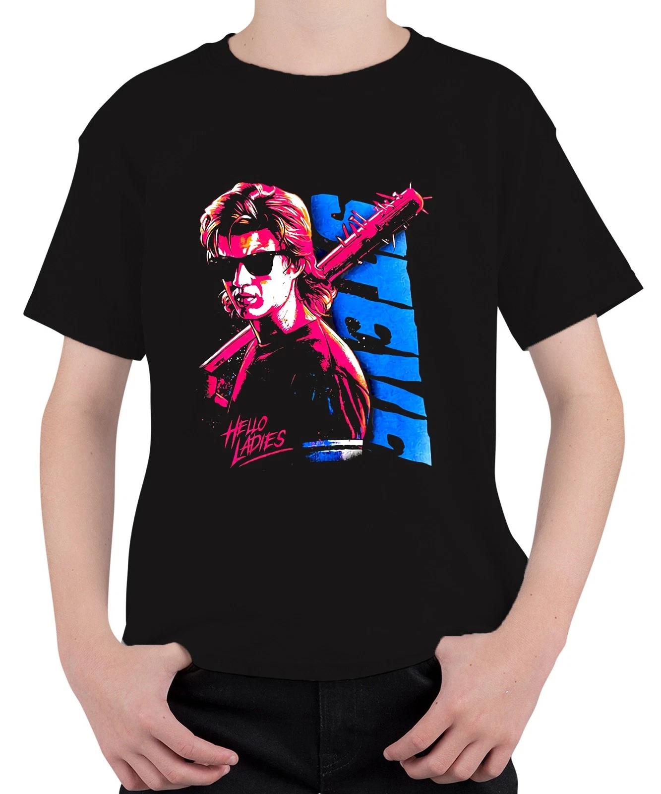 Hello Ladies 80er Neon Retro Sonnenbrille Stachelkeule Steve Unisex Kinder T-Shi M