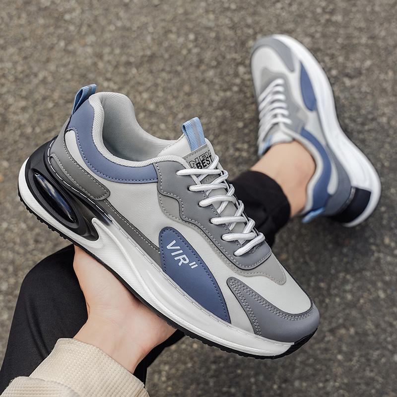 New  Men's Running Shoes Low Cut Lace-Up Soft Bottom Breathable Sport Shoes Korean Style Trendy Casual Sneakers Trainer Men