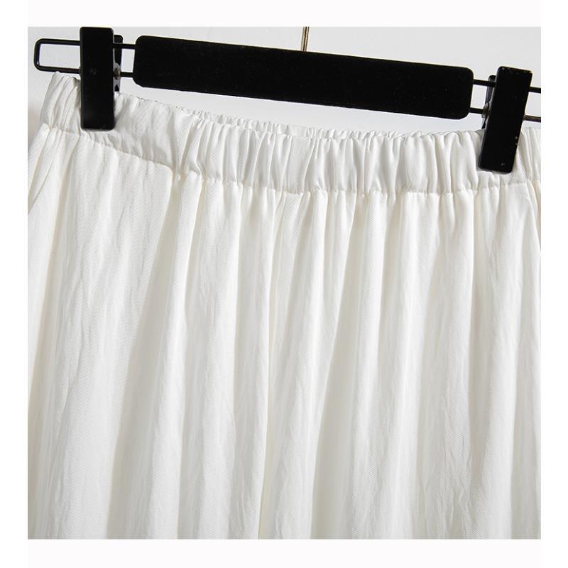 Dimanaf 2025 Summer Plus Size Pants High Waist New Wide-leg Pants Women Fashion Loose Pleated Vintage Pants