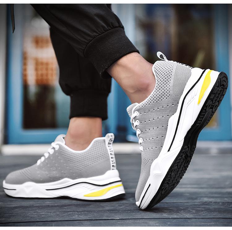 Men's Summer Height-Boosting Breathable Mesh Sneakers (8cm/6cm Hidden Heel) Korean Style Casual Running Shoes