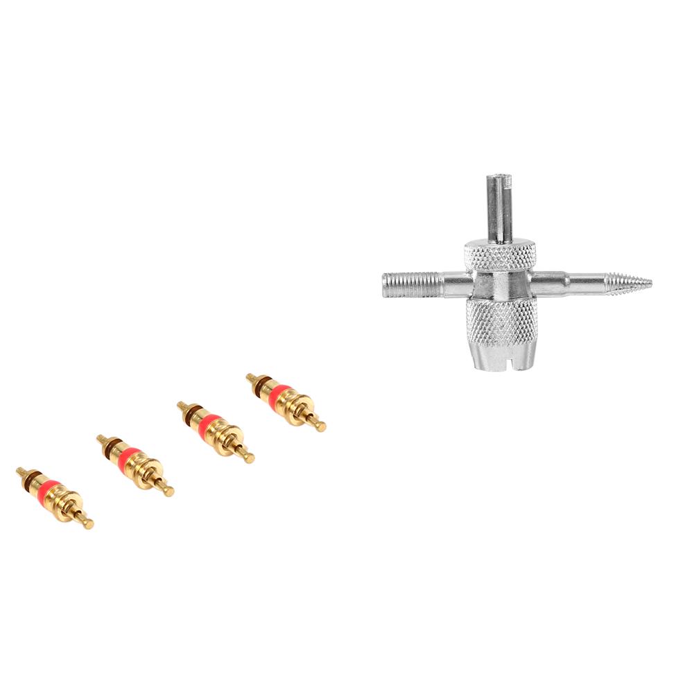 4 Way Car Bike Tyre Valve Repair Remover Tool Tire Accessory 4 Valve Stem