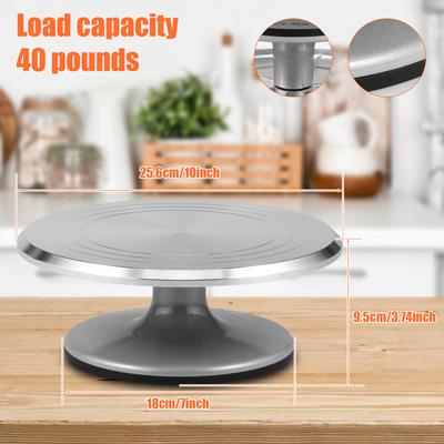 10 Zoll Kuchenteller Drehteller für Kuchen Professioneller Metall-Kuchendekorations-Drehteller Backwerkzeuge für Küchenzubehör