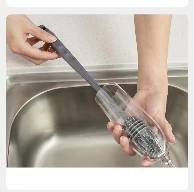 Long-Handled Silicone Cup & Bottle Cleaning Brush