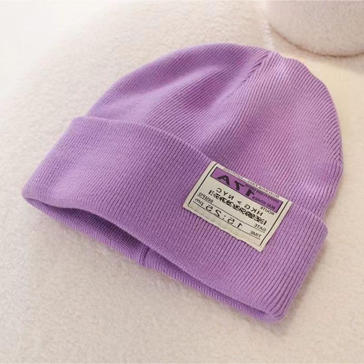 Women's Autumn and Winter Warm Knitted Hat Korean Fashion Japanese Solid Color Warm Hat
