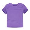 Sommer Kinder T-Shirts Einfarbig Baumwolle Kurzarm Oberteil Jungen und Mädchen Freizeit T-Shirts Lila Kleinkind Kleidung Unisex Einfache T-Shirts Weiß