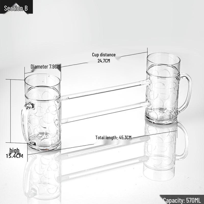 

Creative Anti-Drop Double-Connected KTV Bar Beer and Wine Glass 430-570ml