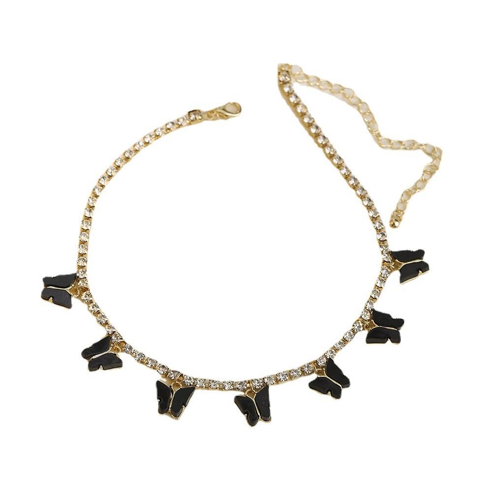 Snygg Flerfärgad Fjärilshänge Halsband Trendig Minimalistisk Choker För Kvinnor