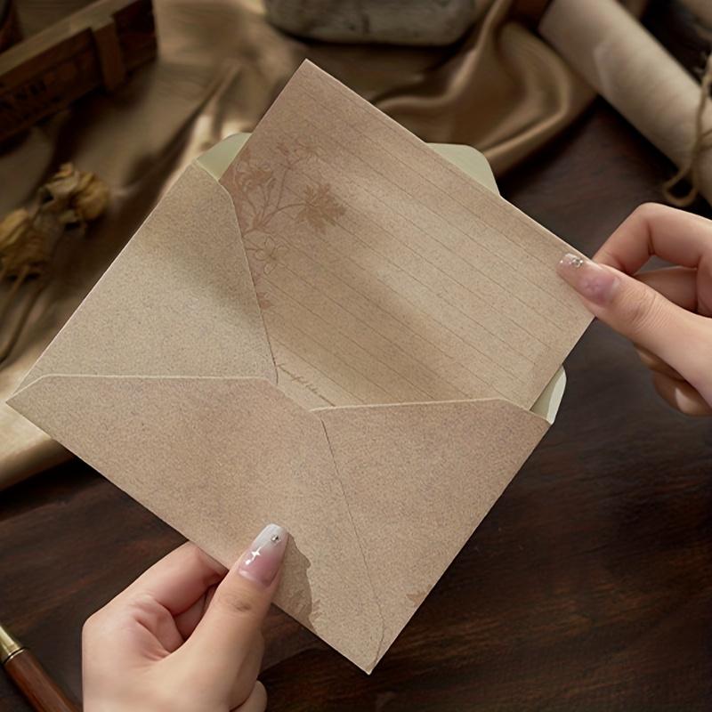 9 pcs Vintage envelope set retro girl art confession love letter greeting card paper