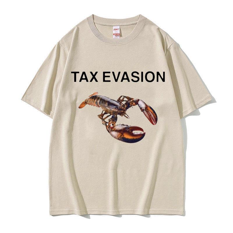 Unikanie Podatków Homar Śmieszny Mem Graficzny T-shirt Męski Damski Odzież Casualowa Modny T-shirt Męski Oversize Bawełniane Koszulki Topy