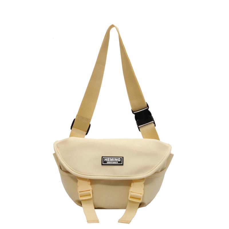 Fashion Simple Breast Bag Foreign Trade New Casual Solid Color Messenger Bag Bag Korean Version Trendy Fashion Internet Celebrity Popular Commuter Bag