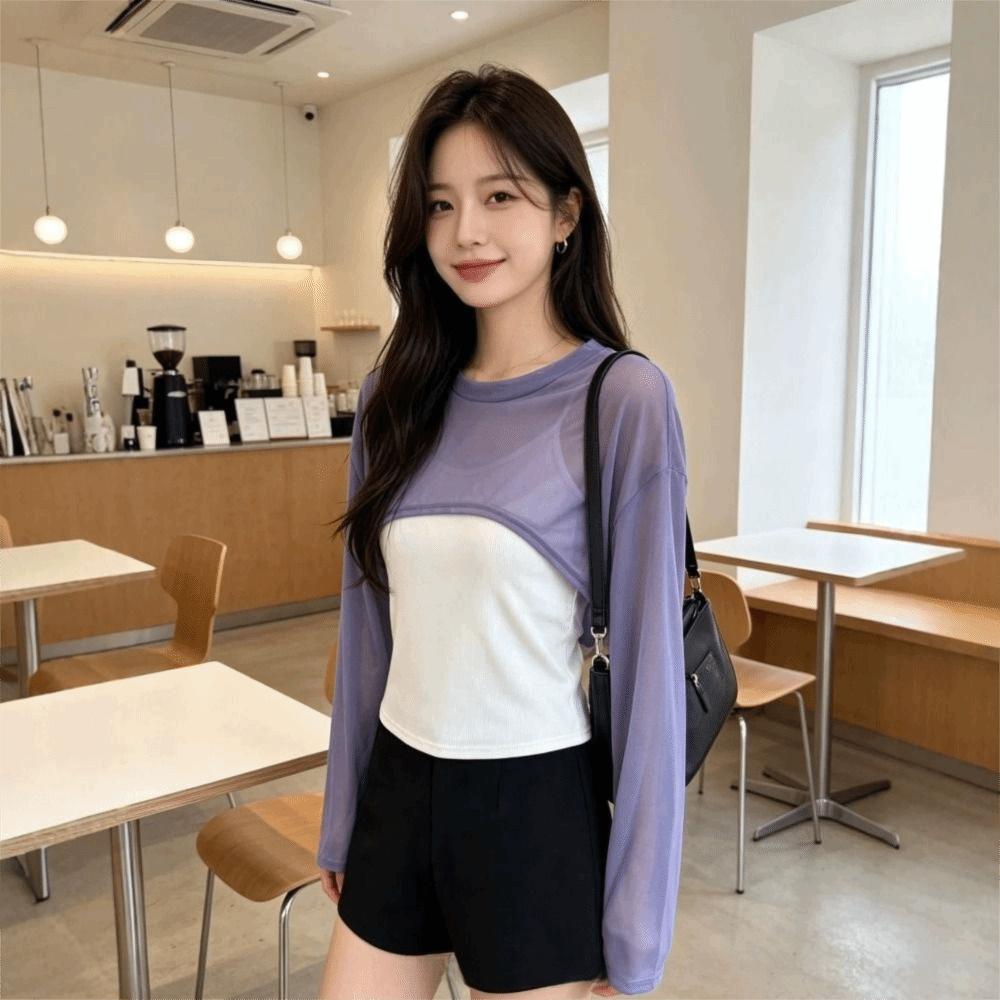 Casual Sun Protection Cover Up Short Arm Sleeve Cover Skin Friendly Mesh Shrug Top Dress Layering