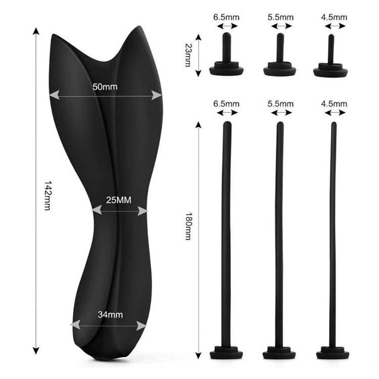 Men's Silicone Vibrating Penile Stimulation Device for Masturbation, Urethral Block Expansion Device, SM Adult Erotic Toy