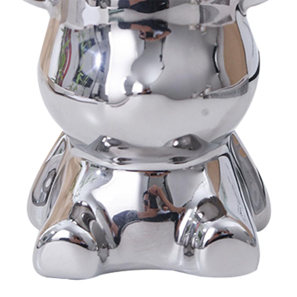 Barattolo Porta Posate da Frutta Forma di Animale Carino Portaposate da Forchetta in Ceramica con 6 Forchette da Frutta in Acciaio Inossidabile